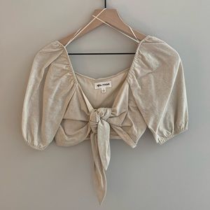 Cropped linen bra top from a local boutique.